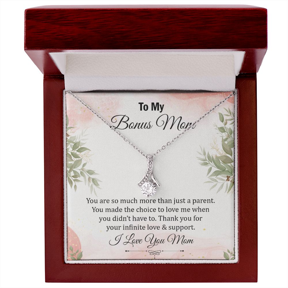 To My Bonus Mom, Thank You for Your Infinite Love & Support - Alluring Beauty Necklace - Gift for Mom