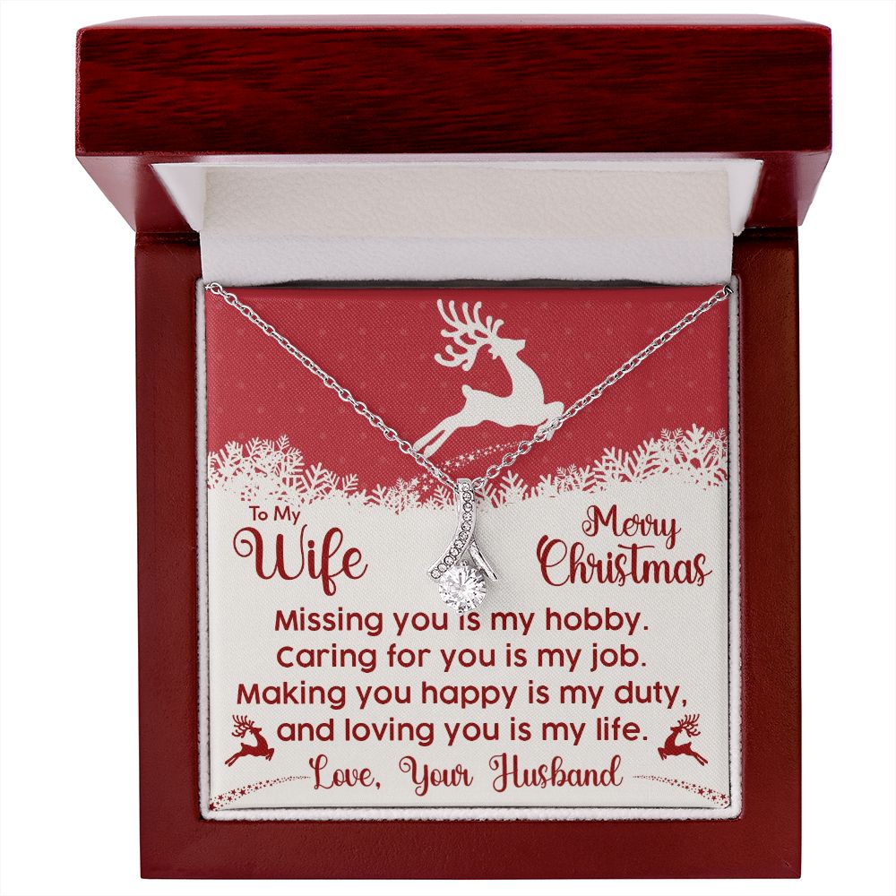 To My Wife, Loving You Is My Life - Merry Christmas - Alluring Beauty Necklace - Gift for Wife