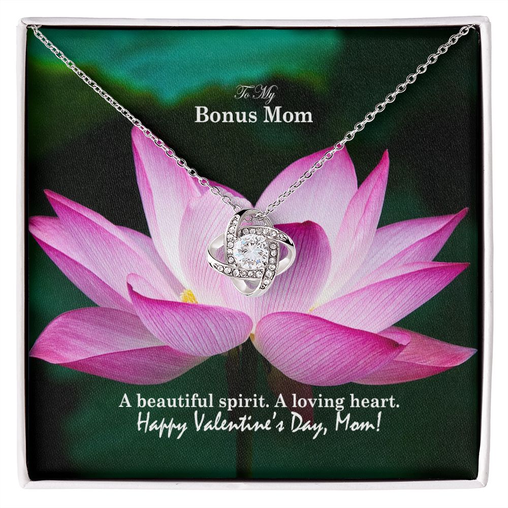 To My Bonus Mom, A Beautiful Spirit. A Loving Heart - Love Knot Necklace - Gift for Mom