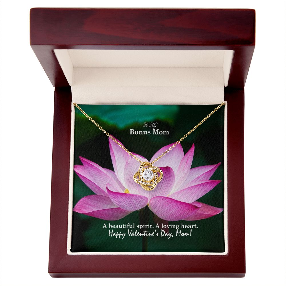 To My Bonus Mom, A Beautiful Spirit. A Loving Heart - Love Knot Necklace - Gift for Mom