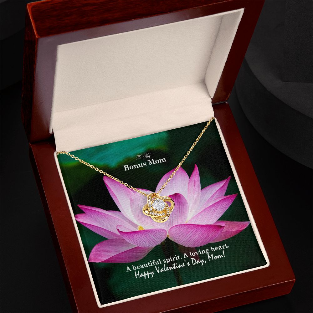 To My Bonus Mom, A Beautiful Spirit. A Loving Heart - Love Knot Necklace - Gift for Mom