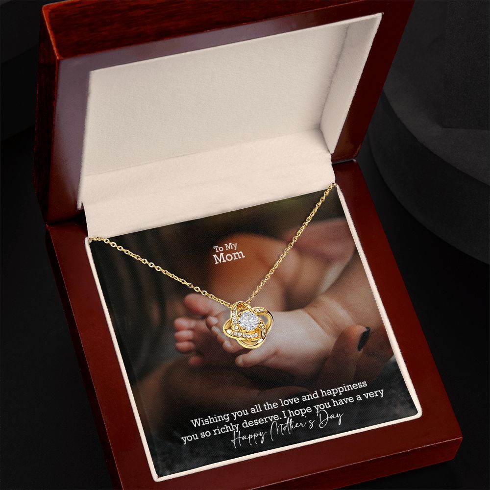 Wishing You All The Love & Happiness You So Richly Deserve - I Hope You Have A Very Happy Mother's Day - Love Knot Necklace - Gift for Mom