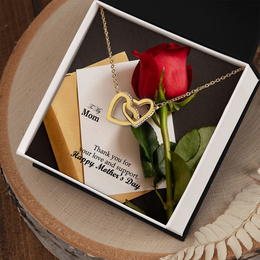 Thank You For Your Love & Support - Happy Mother's Day! - Interlocking Hearts Necklace - Gift for Mom