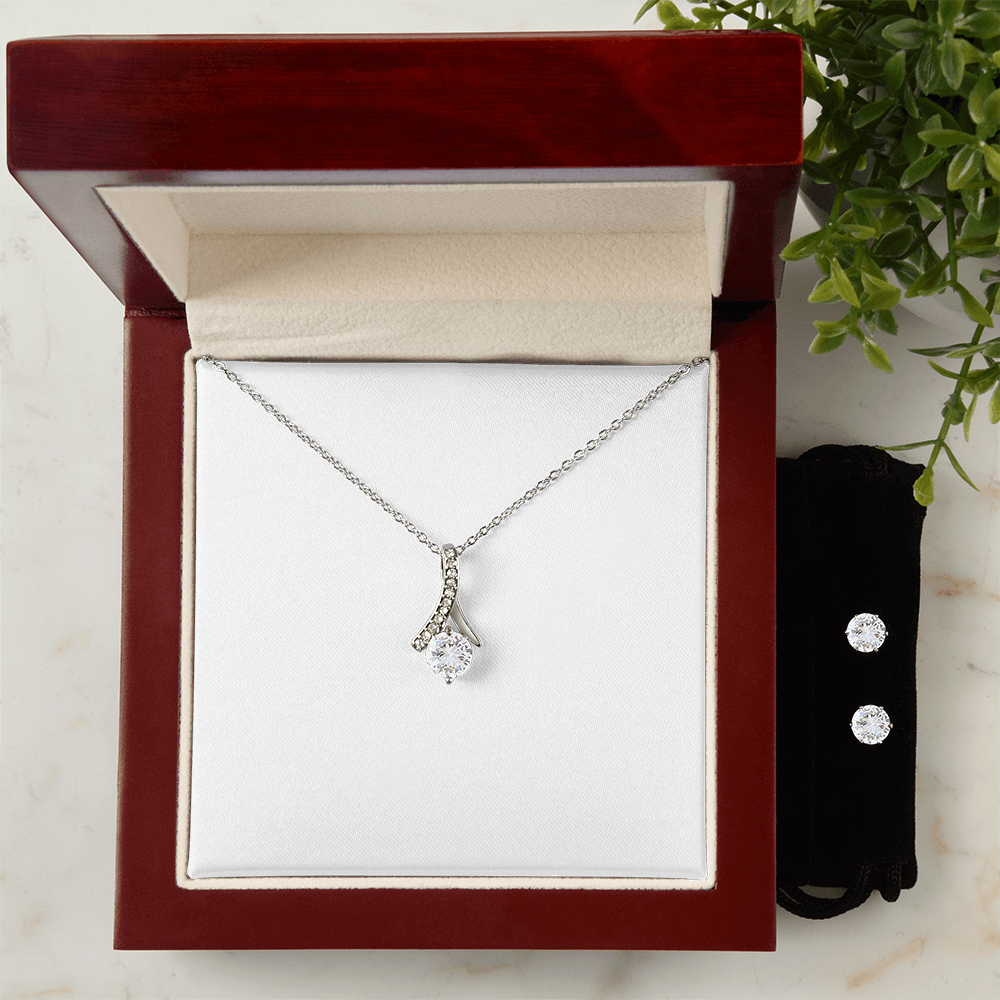 You Are Not Just A Superb Sister But An Awesome Mother With The Best Qualities - Happy Mother's Day - Alluring Beauty Necklace & Clear CZ Earrings - Gift for Sister in law