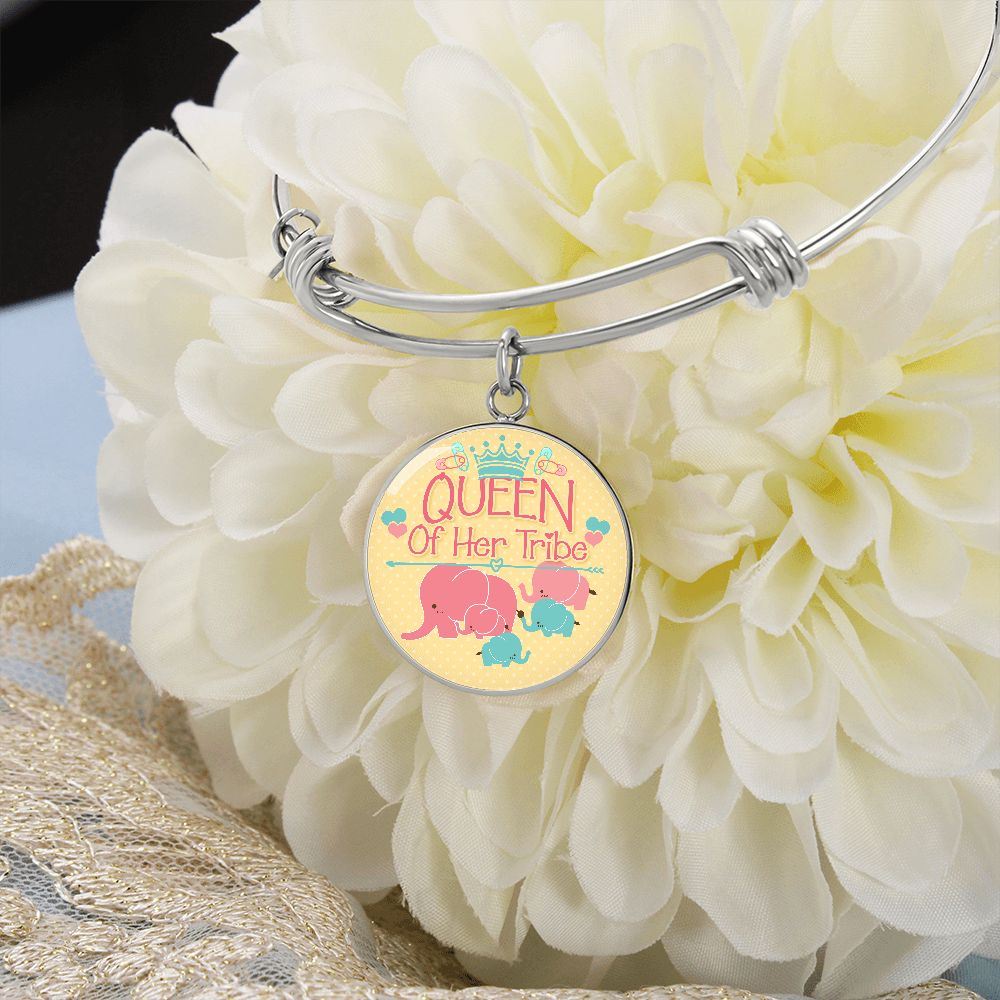 Queen Of Her Tribe - Circle Bangle - Gift for Mom