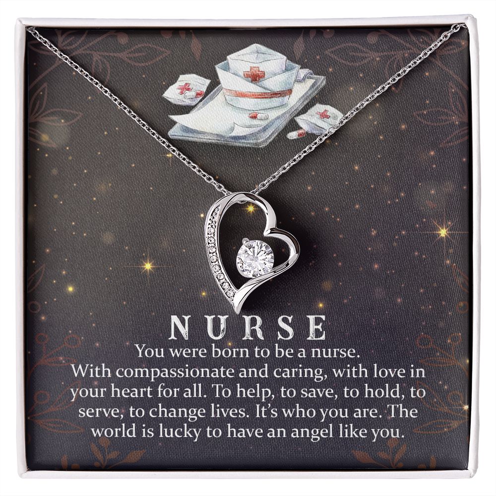 Daughter Nurse, You Were Born To Be A Nurse - Forever Love Necklace - Gift for Daughter