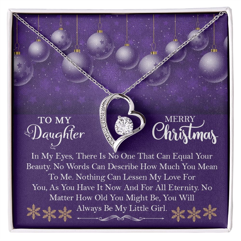 To My Daughter, Merry Christmas Always Be My Little Girl - Forever Love Necklace - Gift for Daughter