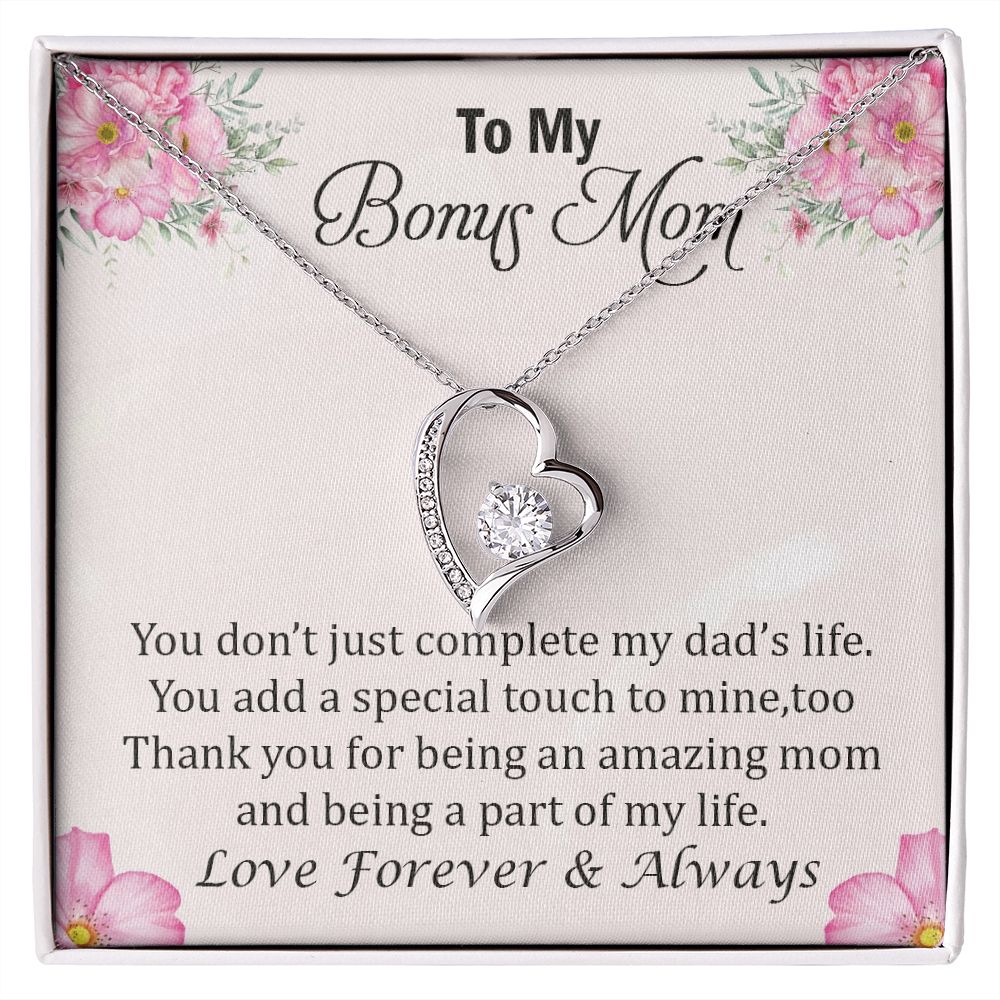 To My Bonus Mom, Thank You for Being an Amazing Mom - Forever Love Necklace - Gift for Mom