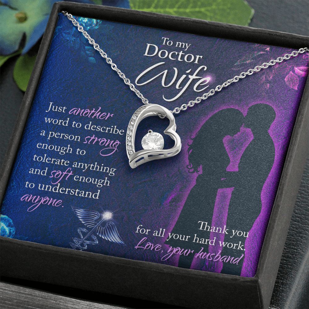 To My Doctor Wife, Thank You For All Your Hard Work - Forever Love Necklace - Gift for Wife
