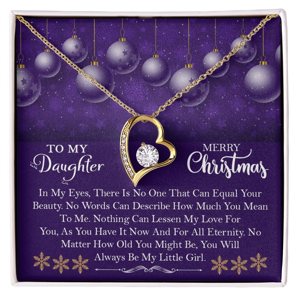 To My Daughter, Merry Christmas Always Be My Little Girl - Forever Love Necklace - Gift for Daughter
