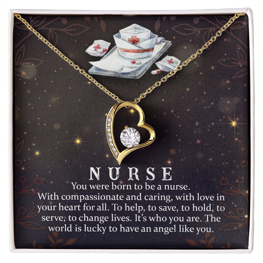 Daughter Nurse, You Were Born To Be A Nurse - Forever Love Necklace - Gift for Daughter