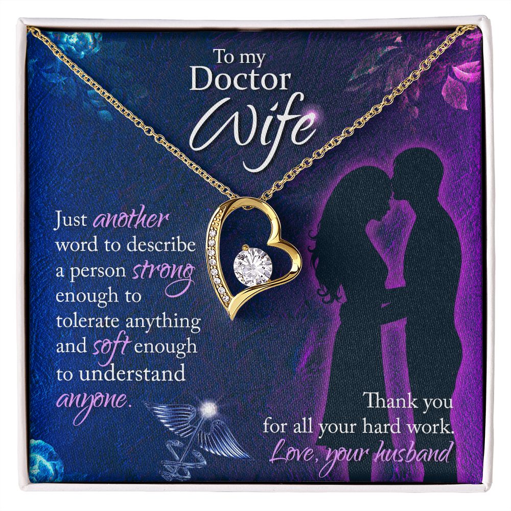 To My Doctor Wife, Thank You For All Your Hard Work - Forever Love Necklace - Gift for Wife