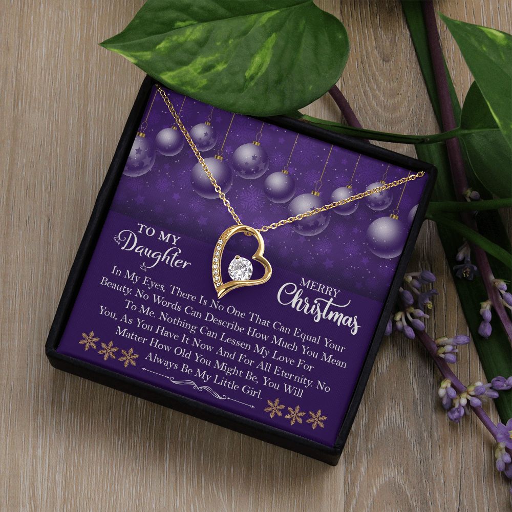 To My Daughter, Merry Christmas Always Be My Little Girl - Forever Love Necklace - Gift for Daughter