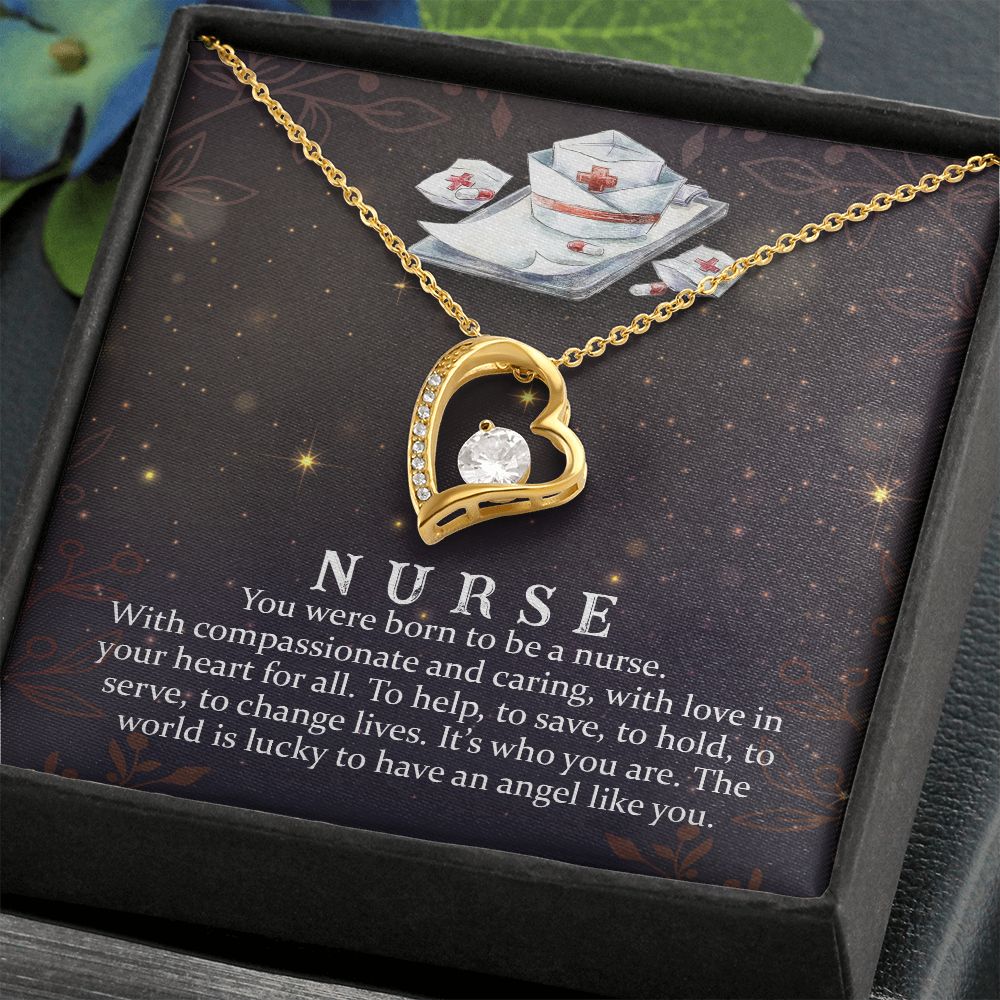 Daughter Nurse, You Were Born To Be A Nurse - Forever Love Necklace - Gift for Daughter