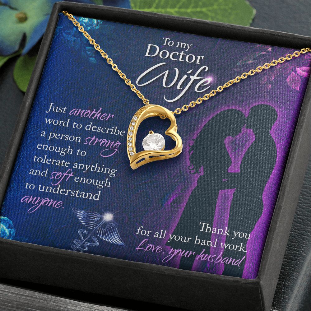 To My Doctor Wife, Thank You For All Your Hard Work - Forever Love Necklace - Gift for Wife