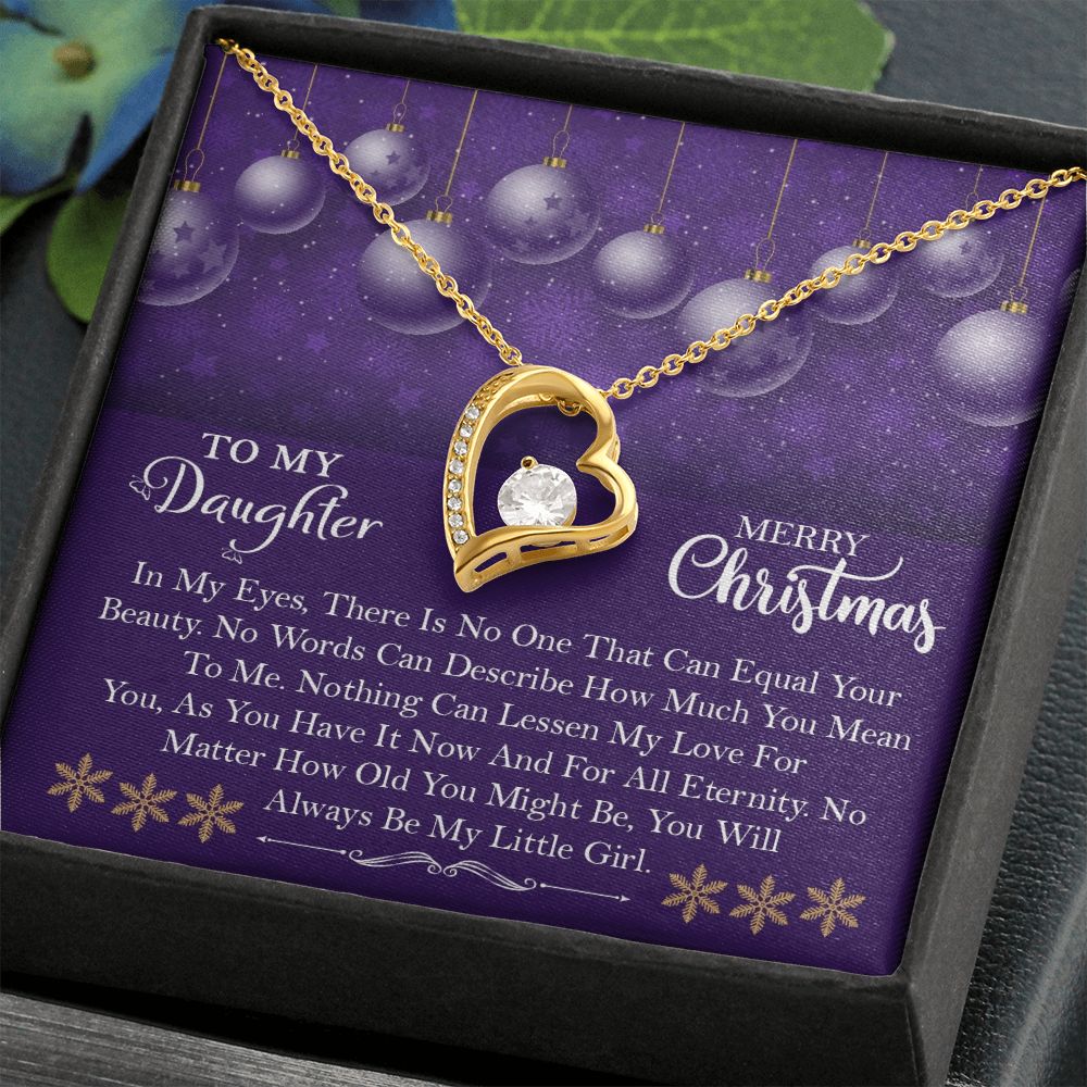 To My Daughter, Merry Christmas Always Be My Little Girl - Forever Love Necklace - Gift for Daughter