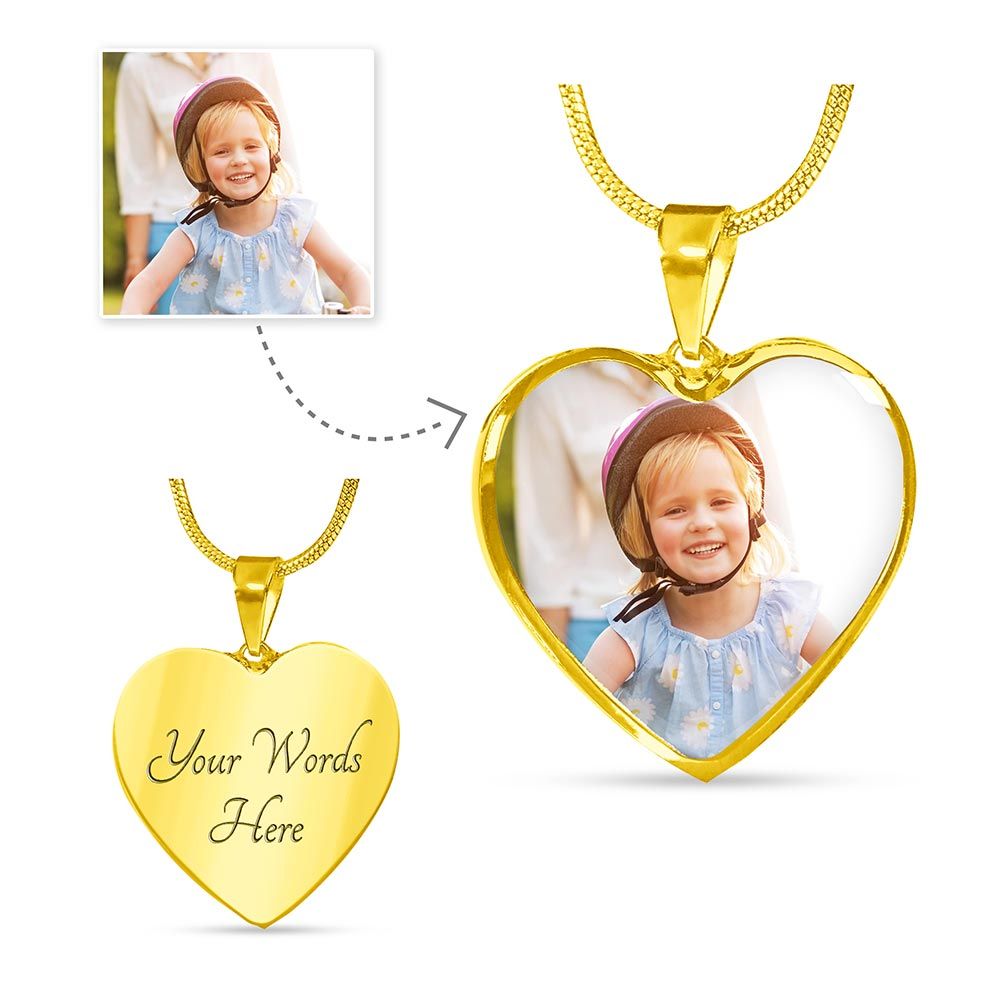 Thank You To The Woman Who Taught Me To Be The Best Version Of Myself, Who Supports Me & Showers Me With Love - Happy Mother's Day - Heart Pendant Necklace - Heart Buyer Upload with Message Card - Gift for Mom