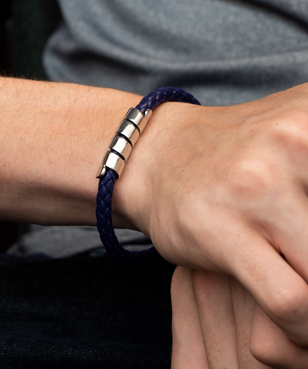 To My Husband, You're The Shield To Our Family Who Protects Our Children & Me From Every Possible Harm - Happy Father's Day - Man Bracelet - Gift for Husband