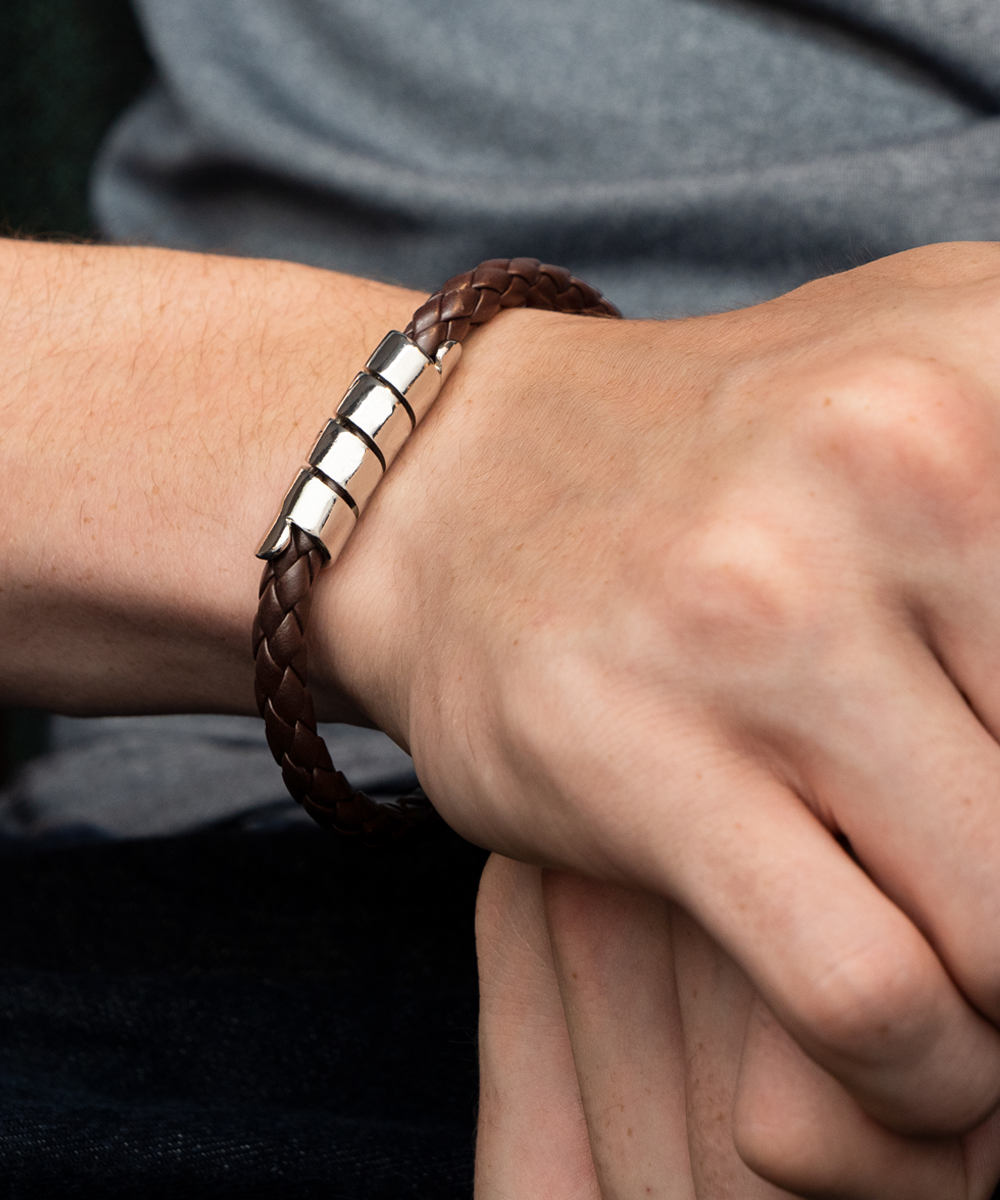 To My Dad, I'm So Lucky To Have You In My Life - Happy Father's Day - Man Bracelet - Gift for Dad