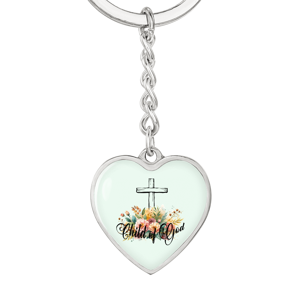 Child Of God - Graphic Heart Keychain - Gift for Her