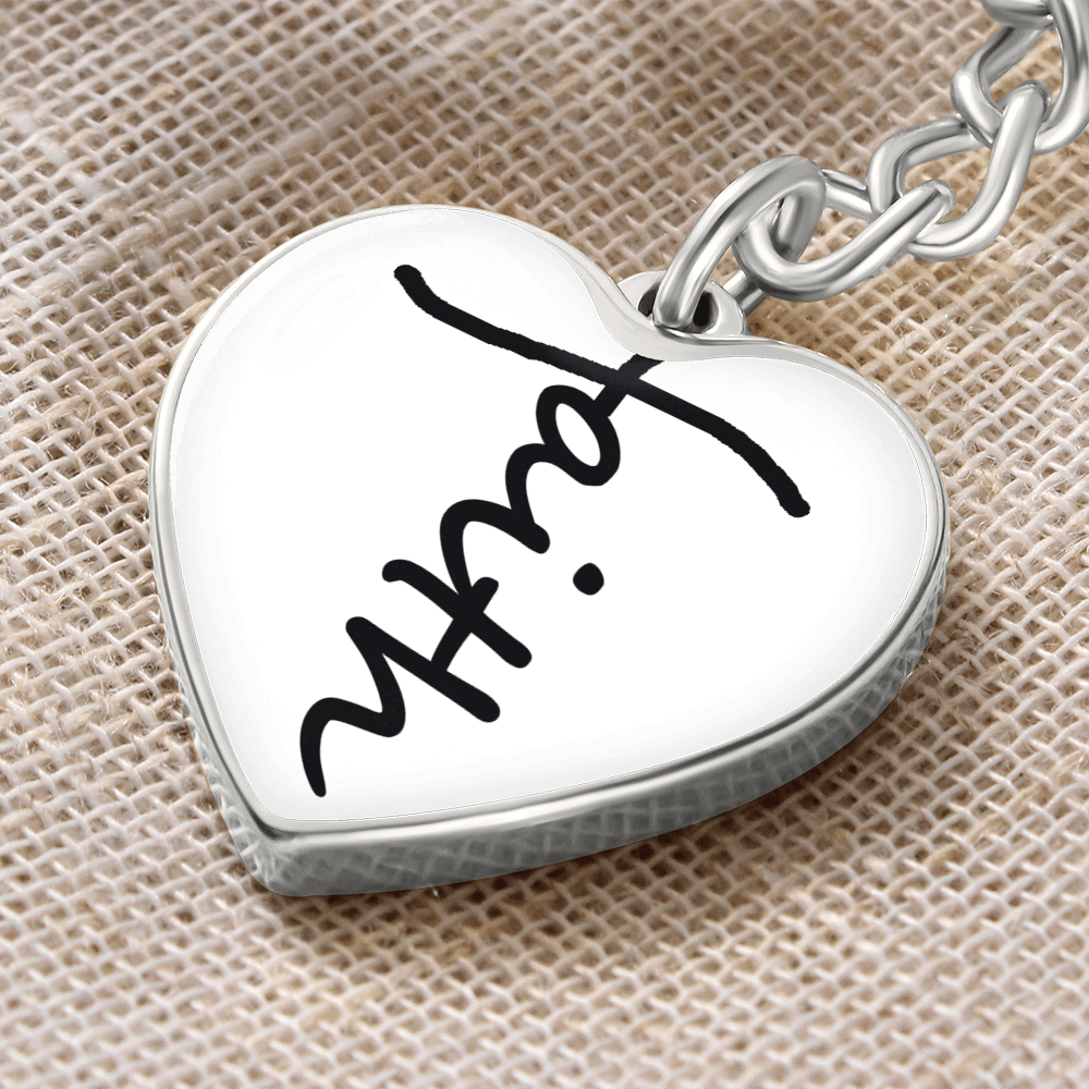 Faith (Black) – Graphic Heart Keychain – Gift for Her - Gift for Him