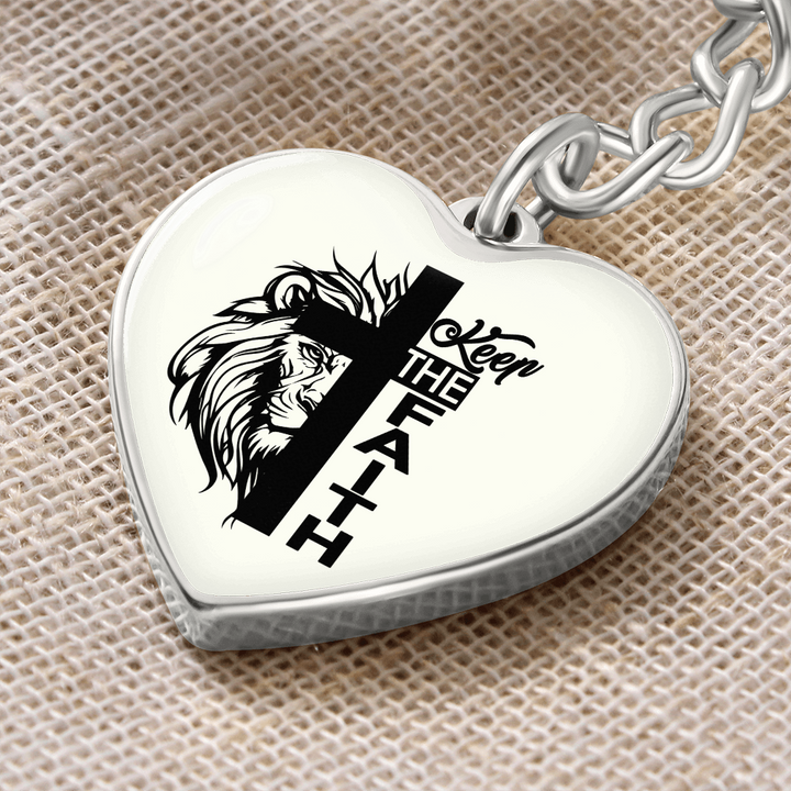 Keep The Faith Heart Keychain – Gift for Her - Gift for Him
