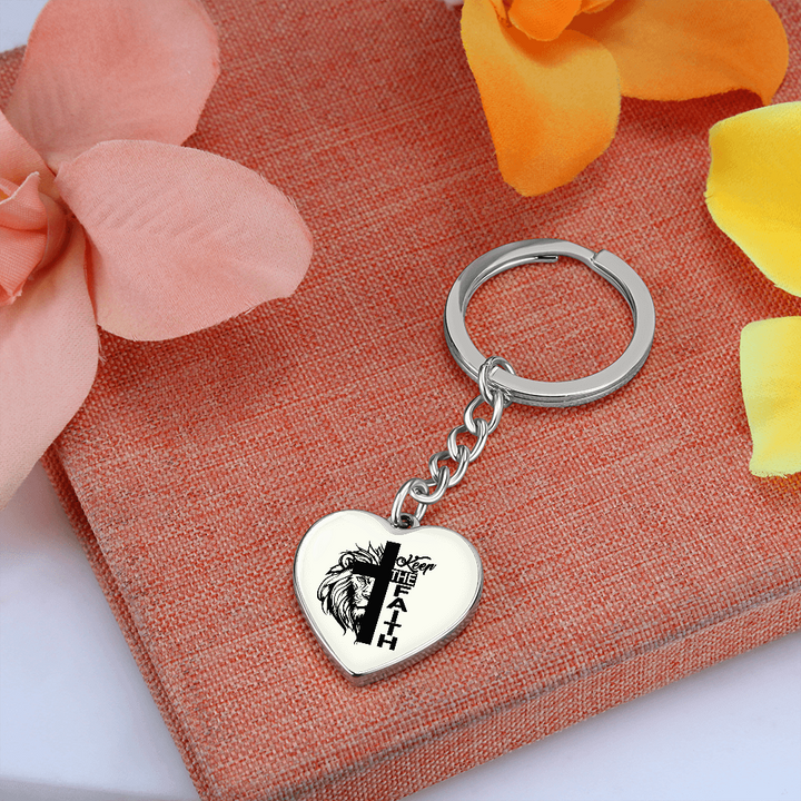 Keep The Faith Heart Keychain – Gift for Her - Gift for Him