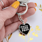 Faith Over Fear (White) - Graphic Heart Keychain - Gift for Her - Gift for Him