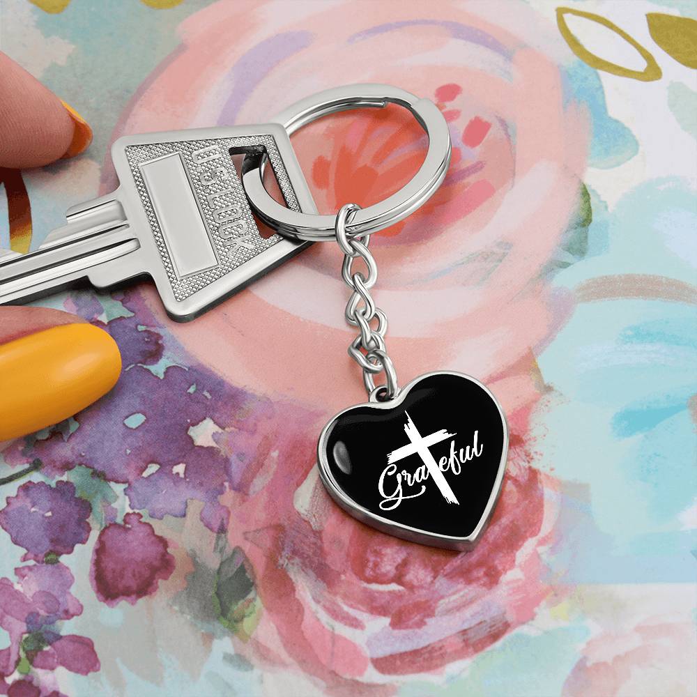 Grateful Heart Keychain – Gift for Her - Gift for Him