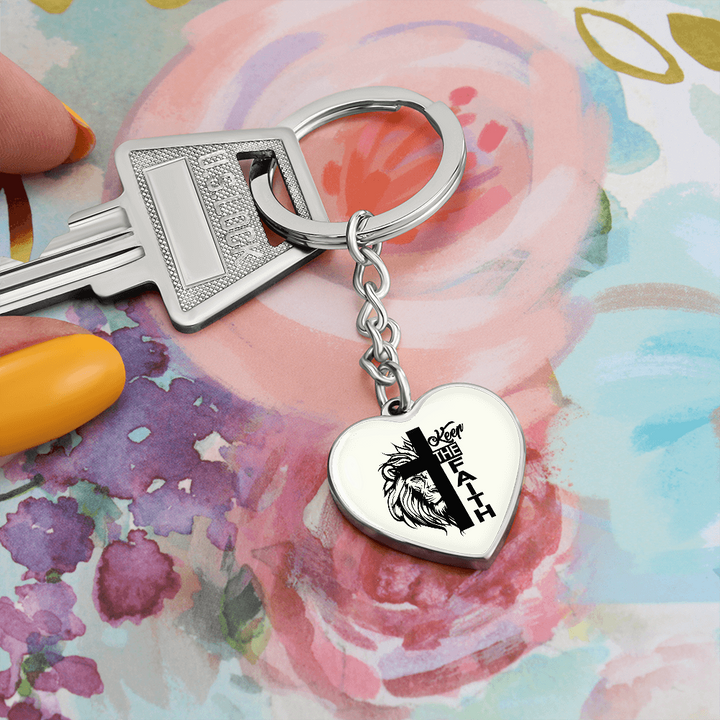 Keep The Faith Heart Keychain – Gift for Her - Gift for Him