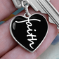 Faith (White) - Graphic Heart Keychain - Gift for Her - Gift for Him