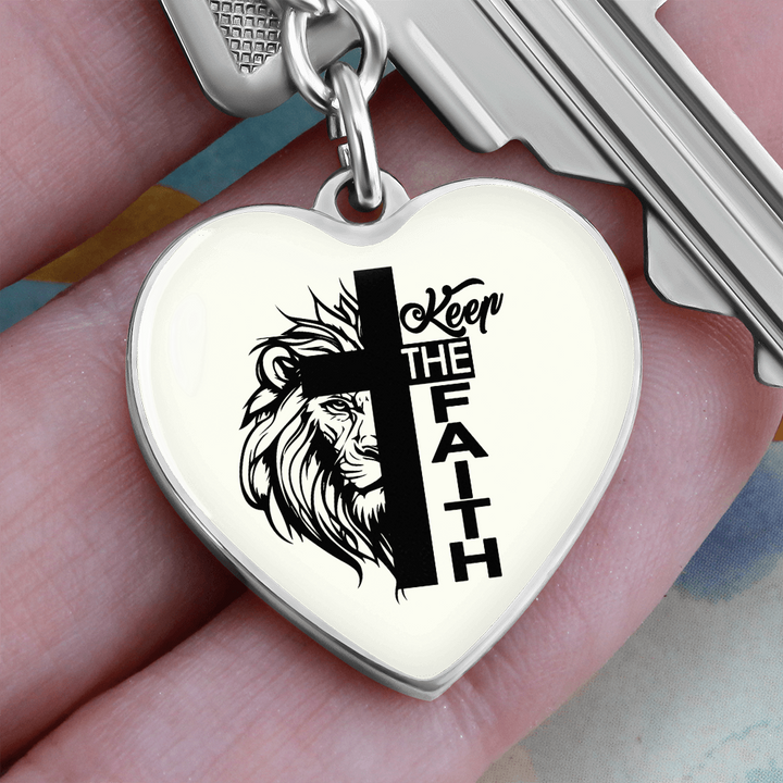 Keep The Faith Heart Keychain – Gift for Her - Gift for Him