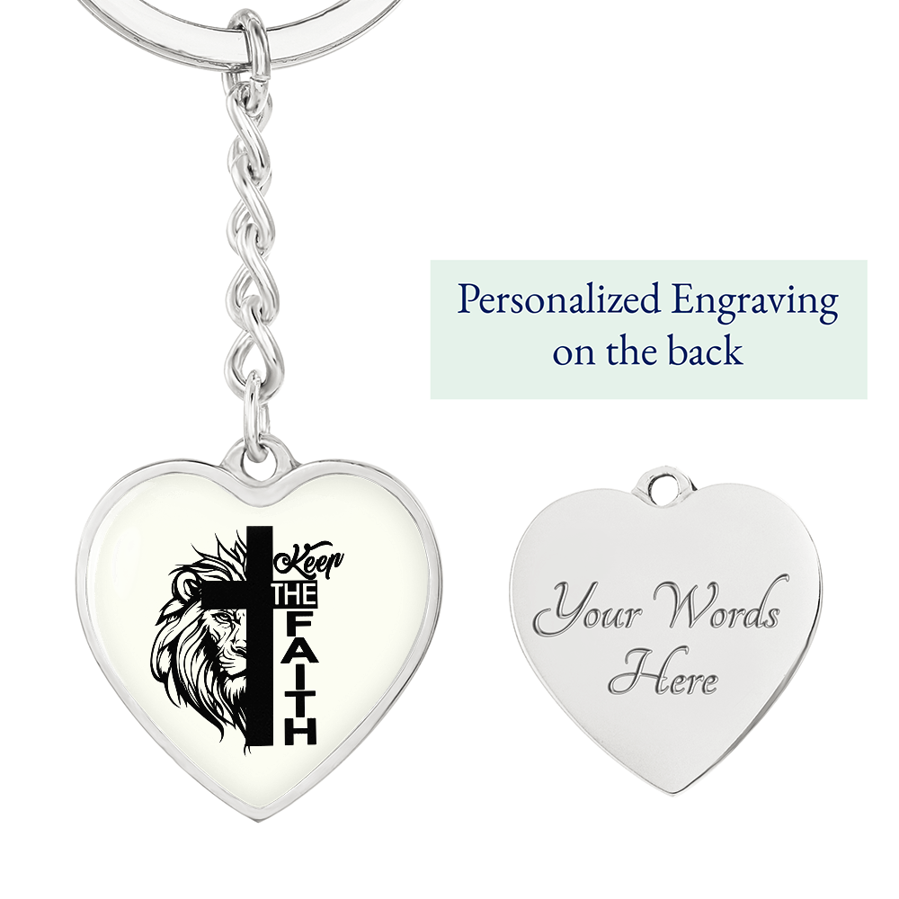 Keep The Faith Heart Keychain – Gift for Her - Gift for Him