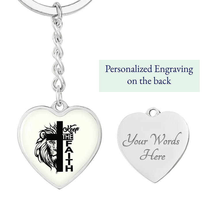 Keep The Faith Heart Keychain – Gift for Her - Gift for Him