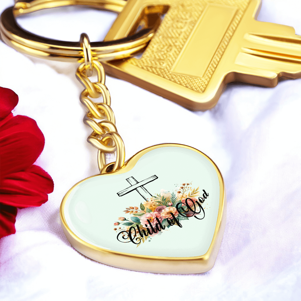 Child Of God - Graphic Heart Keychain - Gift for Her