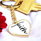 Faith (Black) - Graphic Heart Keychain - Gift for Her - Gift for Him