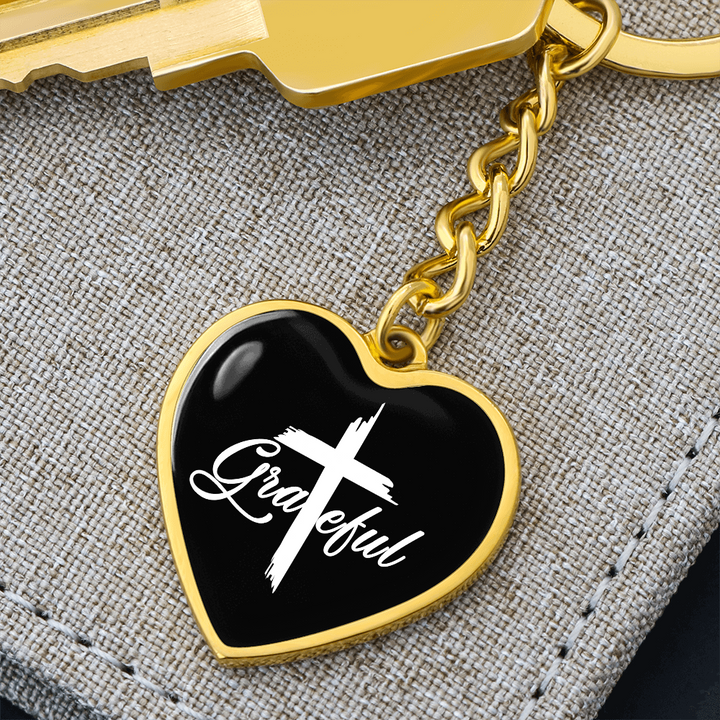 Grateful Heart Keychain – Gift for Her - Gift for Him