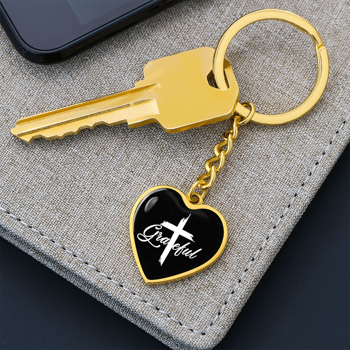Grateful Heart Keychain – Gift for Her - Gift for Him