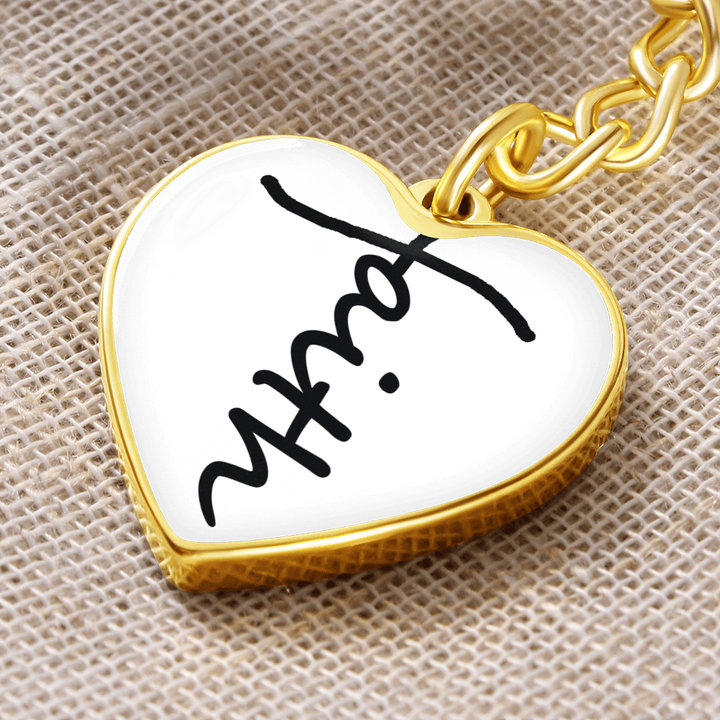 Faith (Black) – Graphic Heart Keychain – Gift for Her - Gift for Him