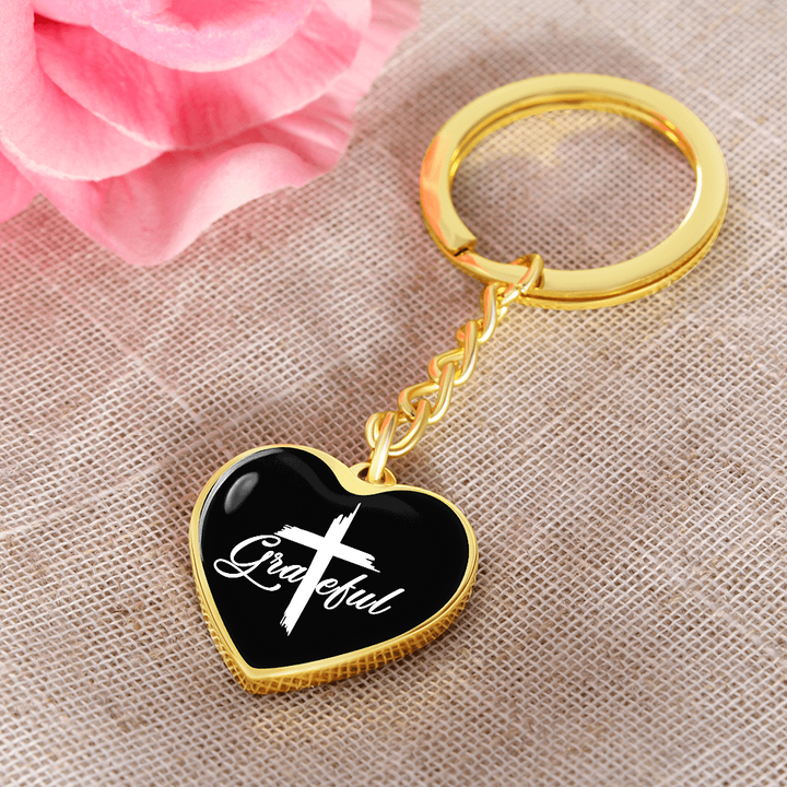 Grateful Heart Keychain – Gift for Her - Gift for Him