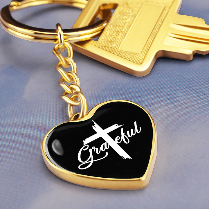 Grateful Heart Keychain – Gift for Her - Gift for Him