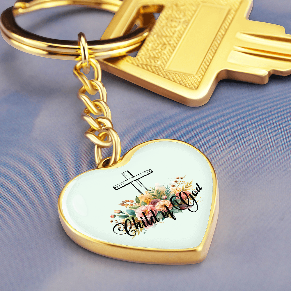 Child Of God - Graphic Heart Keychain - Gift for Her