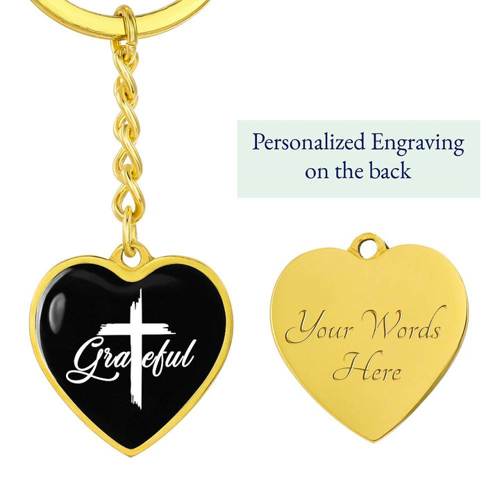 Grateful Heart Keychain – Gift for Her - Gift for Him