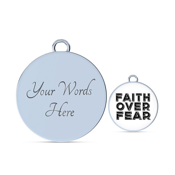 Faith Over Fear (Black) – Luxury Circle Bangle – Gift for Her - Gift for Him