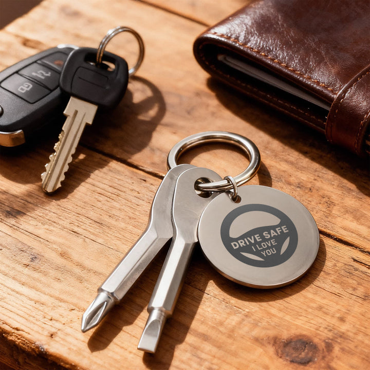 Drive Safe, I Love You Screwdriver Keychain – Gift for Dad - Gift for Husband