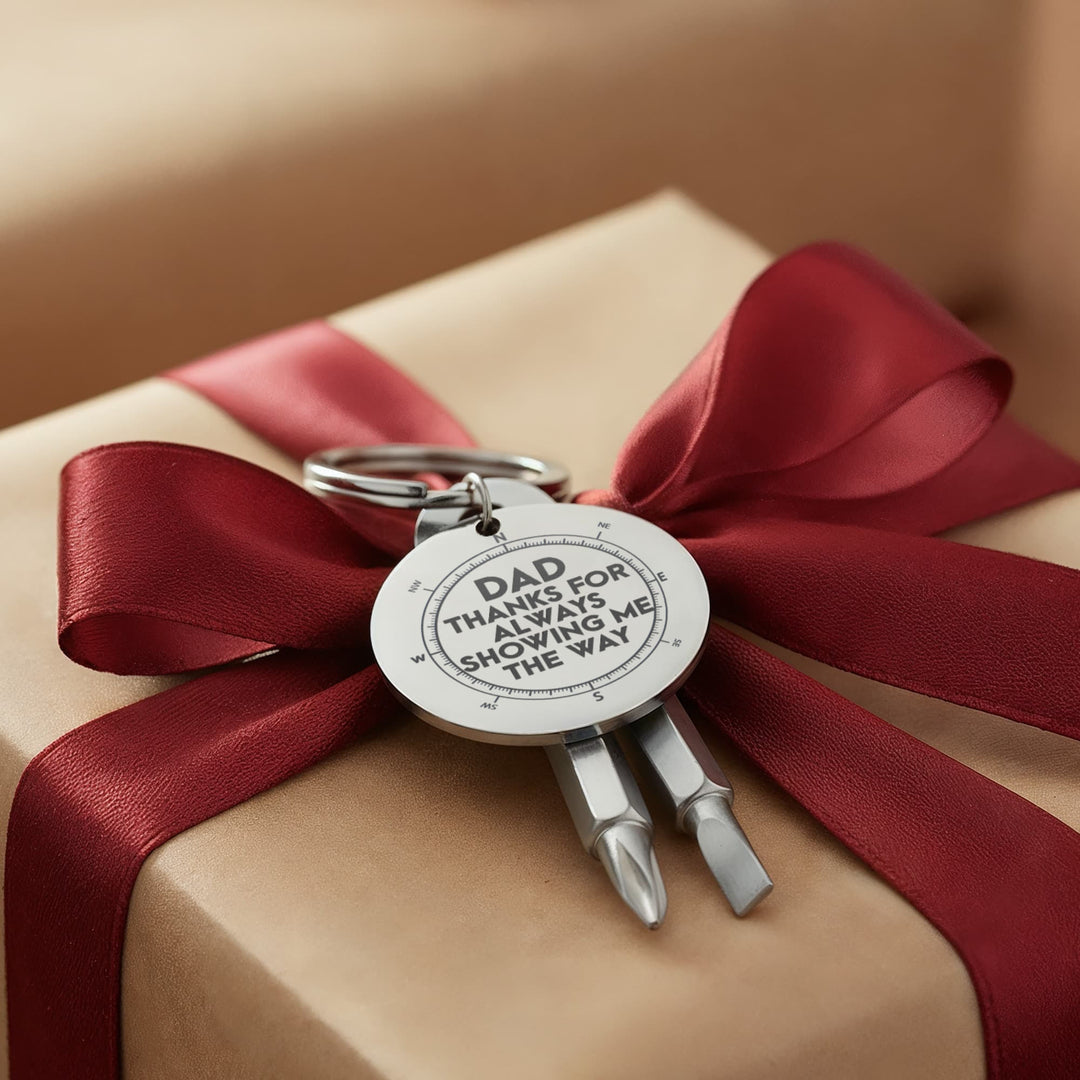 Dad, Thanks For Always Showing Me The Way Screwdriver Keychain – Gift for Dad