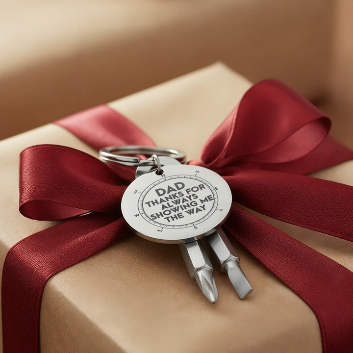 Dad, Thanks For Always Showing Me The Way Screwdriver Keychain – Gift for Dad