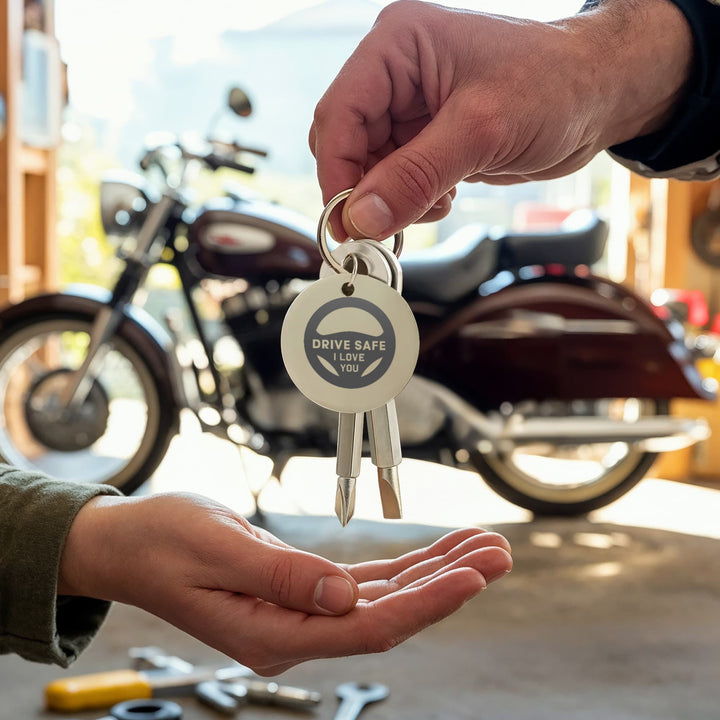 Drive Safe, I Love You Screwdriver Keychain – Gift for Dad - Gift for Husband