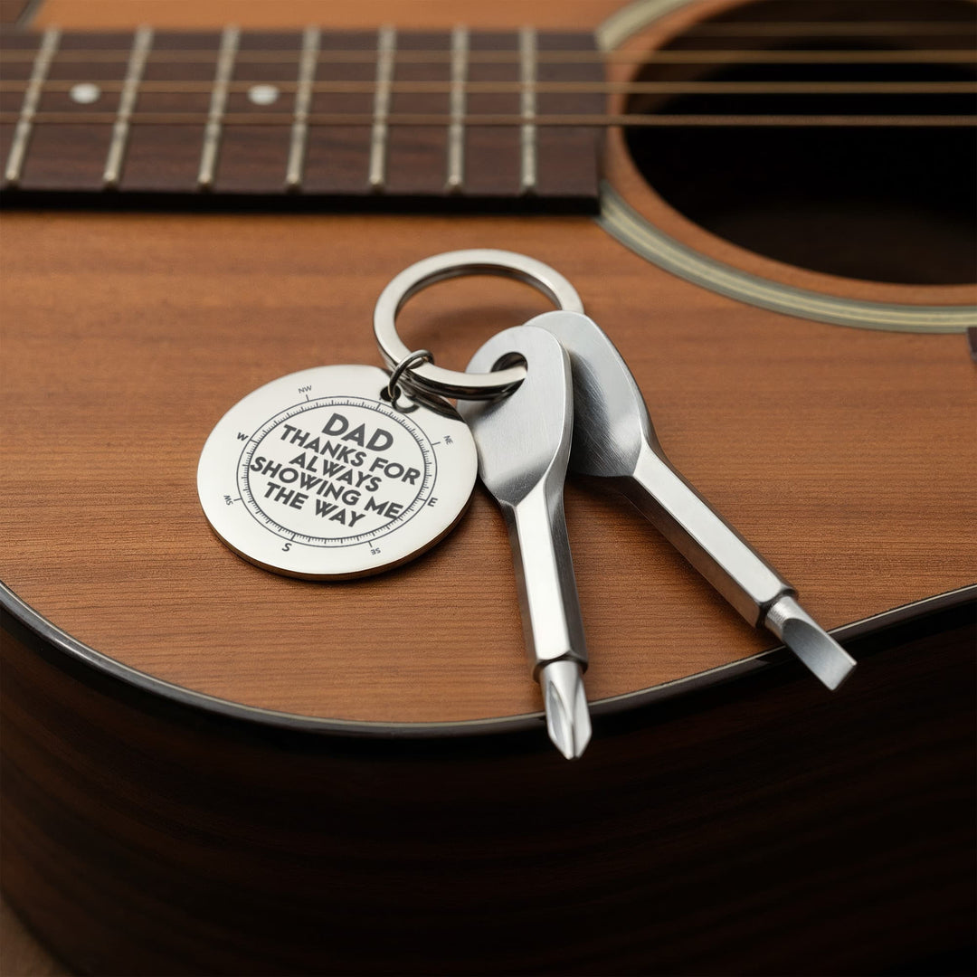Dad, Thanks For Always Showing Me The Way Screwdriver Keychain – Gift for Dad