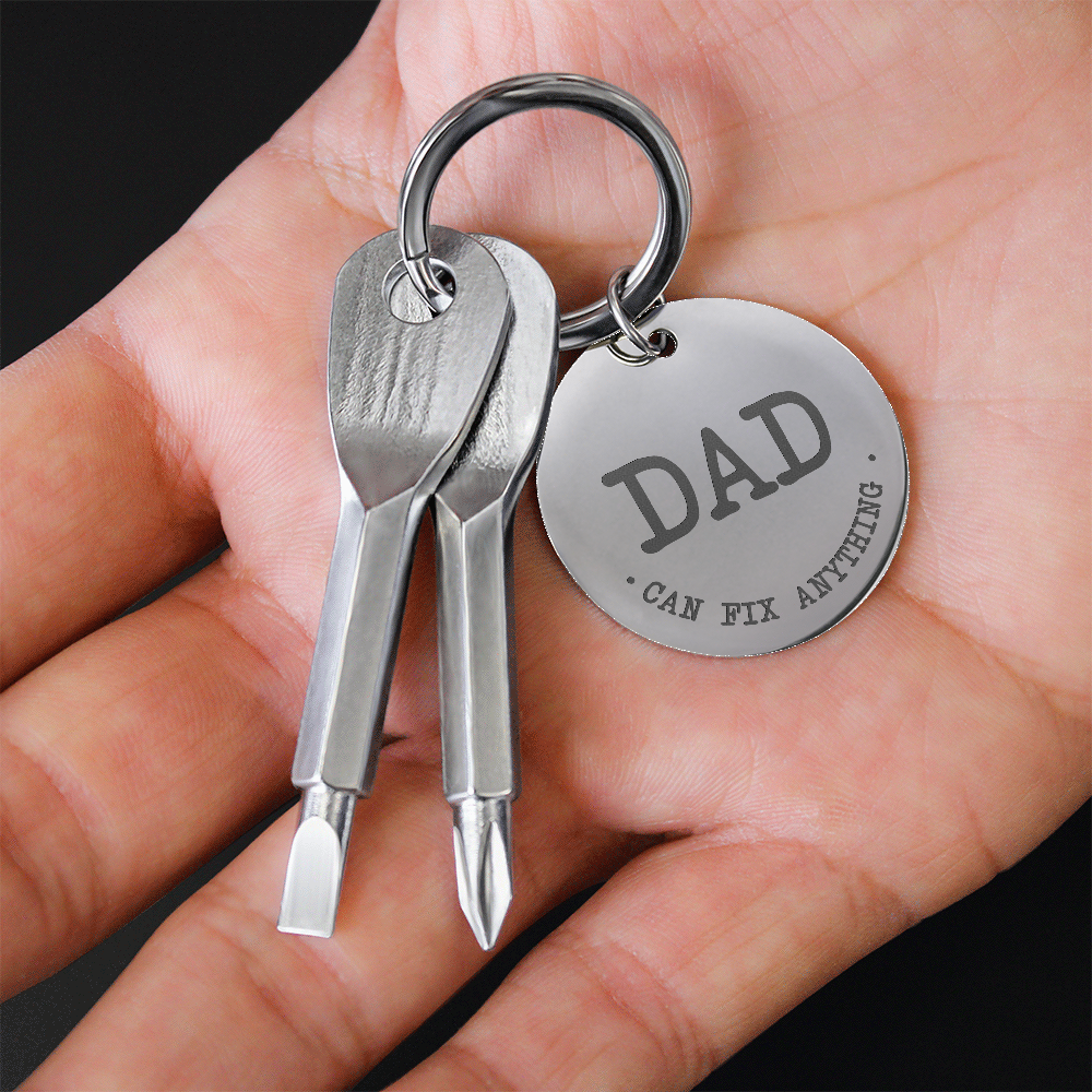 Dad, Can Fix Anything Screwdriver Keychain – Gift for Dad